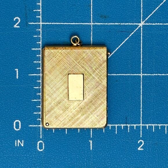 Napier Vintage Brushed Gold Plate Photo Picture Locket Pendant Slide Out - Picture 11 of 11